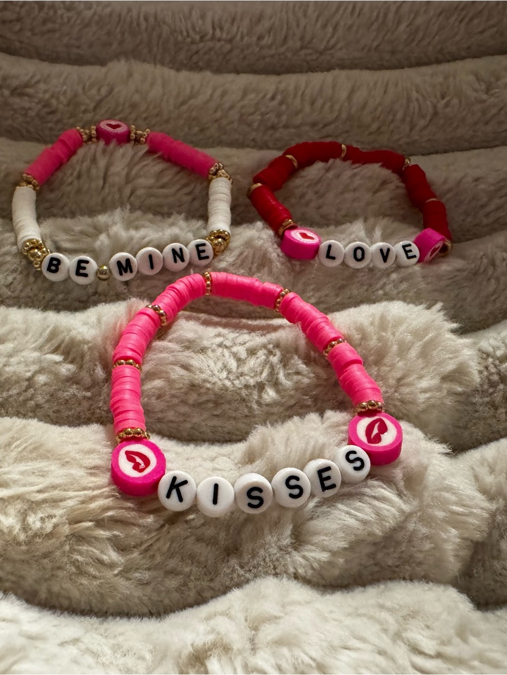 Valentine day beaded Clay bracelets